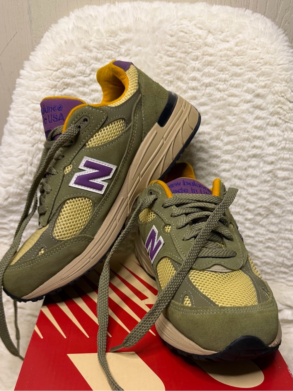 New Balance 993 "Made in USA - Olive Leaf / Maize"